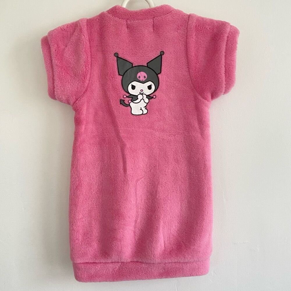 Pink Kid’s Hello Kitty Kuromi Fuzzy Terry Cloth Swim Cover Up